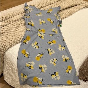 Floral Blue and Yellow Dress